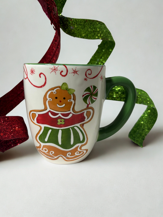 Holiday Magic Gingerbread Mug Green Skirt 18 oz.