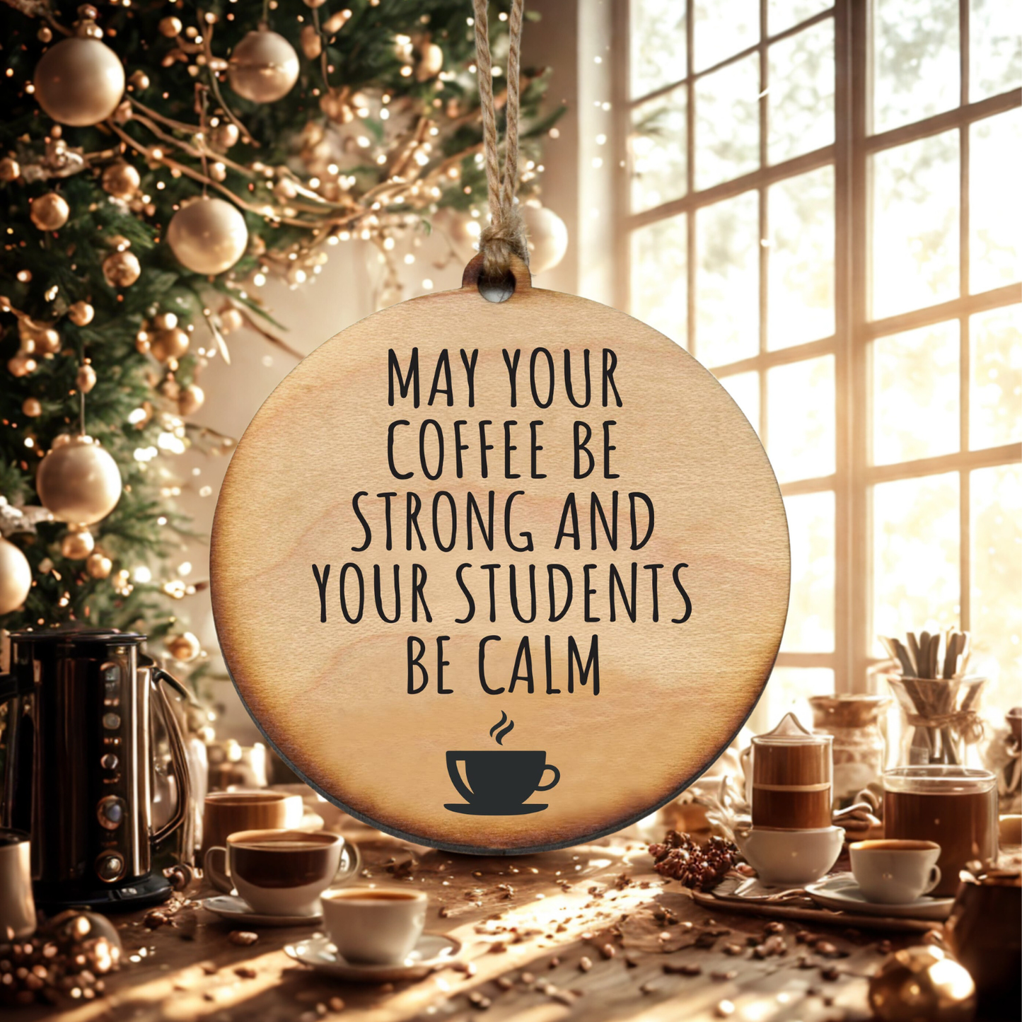 May Your Coffee Be Strong And Your Students Be Calm - Ornament