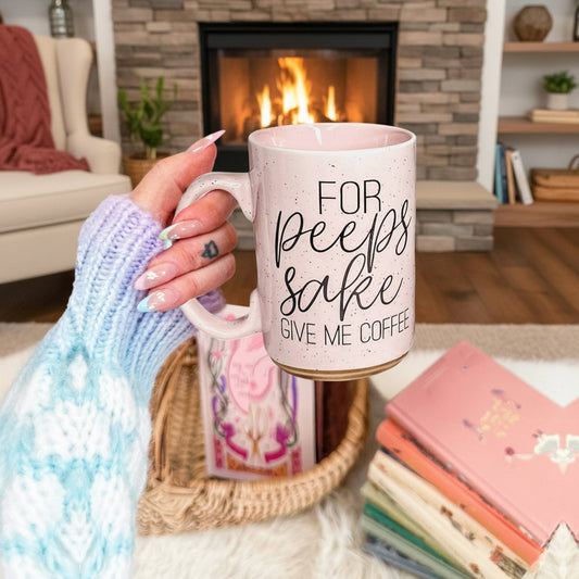 “For Peeps Sake, Give Me Coffee” Ceramic Mug Great Gift or Keep Sake