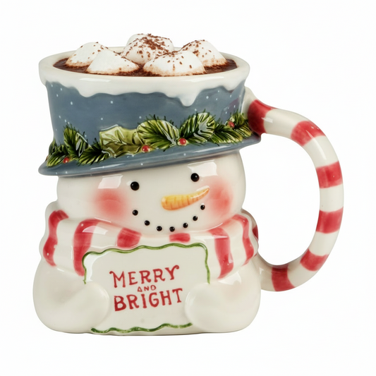 Holiday Coffee Mug and Collectible -Wendy Winanen Snowman 3D Mug